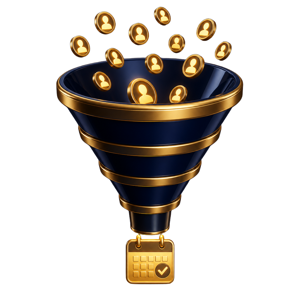 Funnel of franchise candidates narrowing to booked appointments